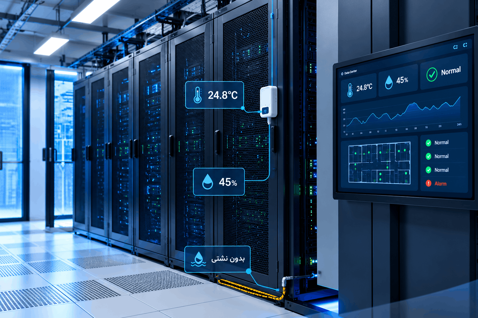 مانیتورینگ شرایط محیطی اتاق سرور
